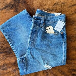 Free People Classic Straight Leg Blue Jeans 501 Original